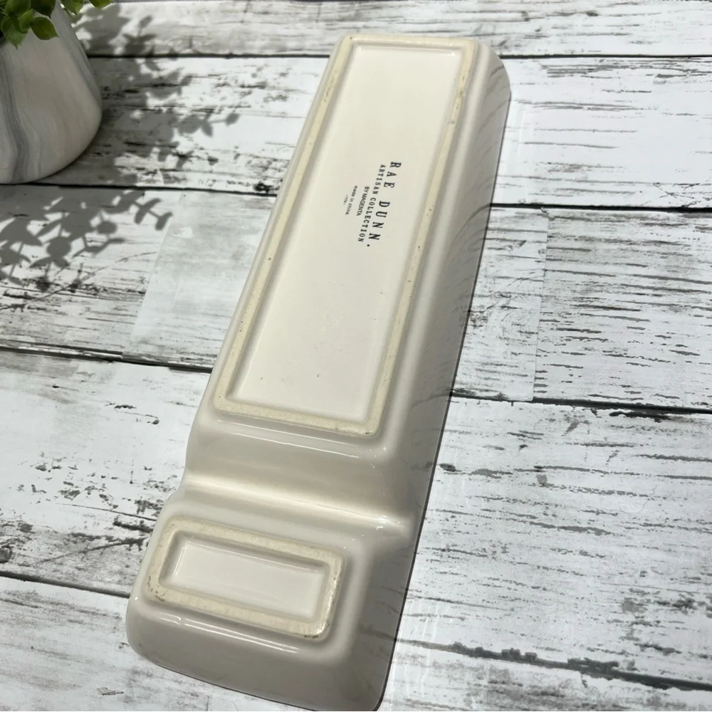 Rae Dunn Cream Jewelry  Office Desk “STASH”Organizer Tray